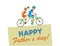 Vector Greeting Card Written Happy Fathers Day.