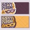 Vector greeting cards for Purim