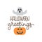 Vector greeting with pumpkin image for halloween
