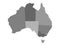 Vector grey blank map of Australia