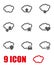 Vector grey cloud icon set