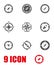 Vector grey compass icon set