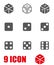 Vector grey dice icon set