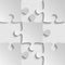 Vector Grey Puzzles Piece JigSaw - 9 Pieces.