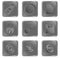 Vector grey square web buttons set 3