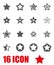 Vector grey stars icon set