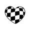 Vector groovy checkered chess board texture heart