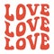 Vector groovy love lettering