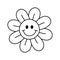 Vector groovy retro flower with face