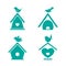 Vector group of bird houses