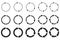 Vector group of circular arrows. Round repeat icons. Redo and reload symbol. Stock image