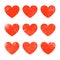 Vector grunge heart shape. Red heart vintage brush love grunge element