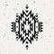 Vector grunge monochrome decorative ethnic pattern. American indian motifs.