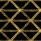 Vector grunge stripe braid weave effect seamless interlace pattern background. Brush stroke effect criss cross gold
