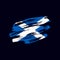 Vector grunge textured Scottish flag