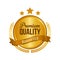Vector Guaranteed Premium Quality Gold Sign, Round Label