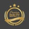 Vector Guaranteed Premium Quality Gold Sign, Round Label