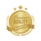 Vector Guaranteed Premium Quality Gold Sign, Round Label