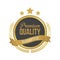 Vector Guaranteed Premium Quality Gold Sign, Round Label