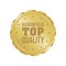 Vector Guaranteed Top Quality Gold Sign, Round Label