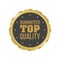 Vector Guaranteed Top Quality Gold Sign, Round Label