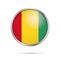 Vector Guinean flag button. Guinea flag in glass button style.