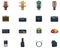 Vector guitar equipment icon set