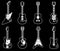 Vector guitar icons for dark background