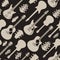 Vector guitars seamless pattern or background