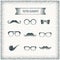 Vector halftone dots hipster icon over vintage