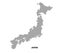 Vector halftone Dotted map of Japan country
