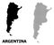 Vector Halftone Pattern and Solid Map of Argentina