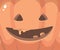Vector halloween illustration of close up decorative orange face