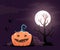 Vector halloween illustration of decorative orange pumpkin