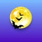 Vector halloween night moon horror bat background