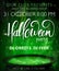 Vector halloween party invitation poster with hand lettering label - halloween - with boiling witch cauldron