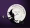 Vector of Halloween party. Witch on white plate