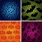 Vector Halloween pattern set. bone, pumpkin, witch, bats icons