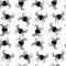 Vector Halloween seamless pattern with black crawling spiders