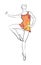 Vector hand drawing ballerina figure