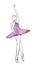 Vector hand drawing ballerina figure