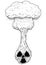 Vector Hand Drawing Doodle of Nuclear Weapon Explosion Coming fr