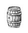 Vector hand drawing wood barrel