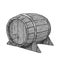 Vector hand drawing wood barrel in white background