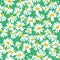 Vector hand-drawn abstract retro color wild flower illustration seamless repeat pattern