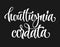 Vector hand drawn calligraphy style lettering word - houttuynia cordata