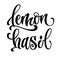 Vector hand drawn calligraphy style lettering word - lemon basil