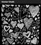 Vector hand drawn chalk collection of grunge hearts