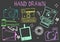 Vector hand drawn chalk illustration of cameras from different times. Photographic equipment set.