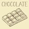 Vector hand drawn chocolate line icon, outline and filled vector